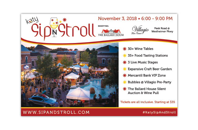 katy sip and stroll advertisement