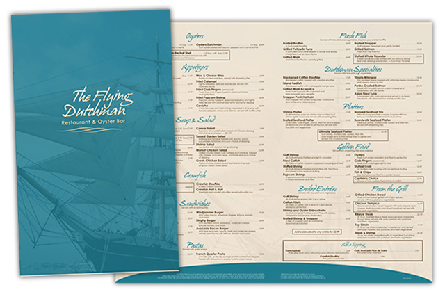 flying dutchman menu design